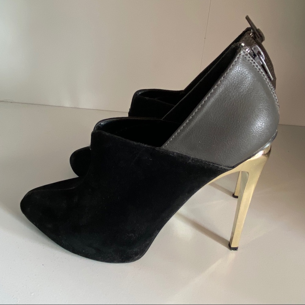 Suede/Gold Booties